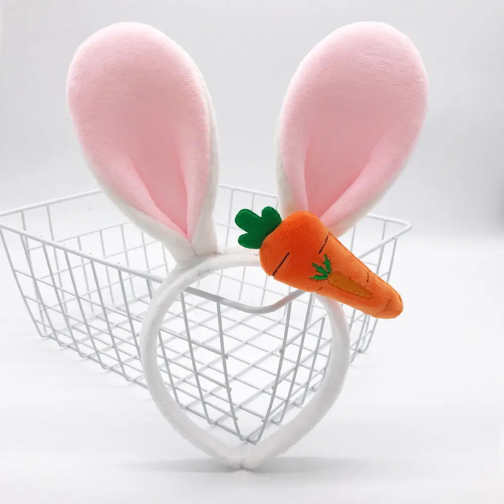 Easter Bunny Ears Headband Plush Rabbit Ear Hair Hoop Party Decorations for Easter Adult Headbands Girl Cosplay Party Supplies