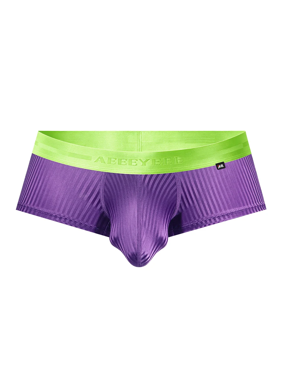Herren-Unterwäsche, glatte gestreifte Boxershorts aus Eisseide, niedrige Taille, vierkantige Unterhose