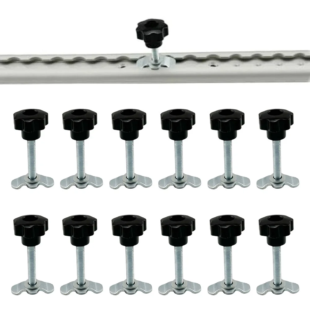 

12 шт. фиксированные детали гусеницы, звездная ручка, зажим с гайкой в виде цветка сливы M8x60 для караванов, прицепов, бортовых грузовиков, фургонов и маленьких грузовиков