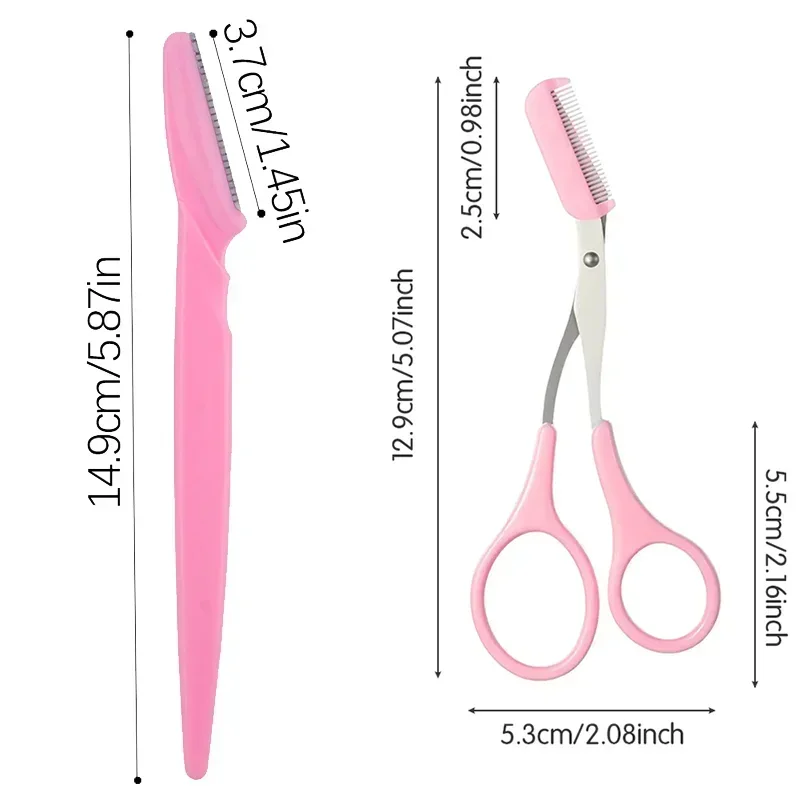 Yunduogirl Sobrancelha Trimmer Set para Mulheres, Face Hair Remover, Brow Scissors Comb, Safe Blade Scraper, Maquiagem Ferramenta, 10 Pcs, 20Pcs