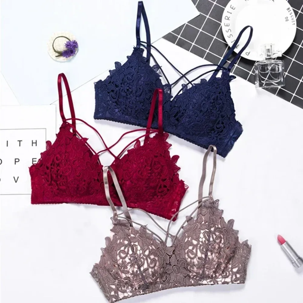 Sexy Women Lace Floral Embroidery Bralette Sexy Lingerie Comfort Seamless Bras for Women Wireless Push Up Bra Underwear Лифчик