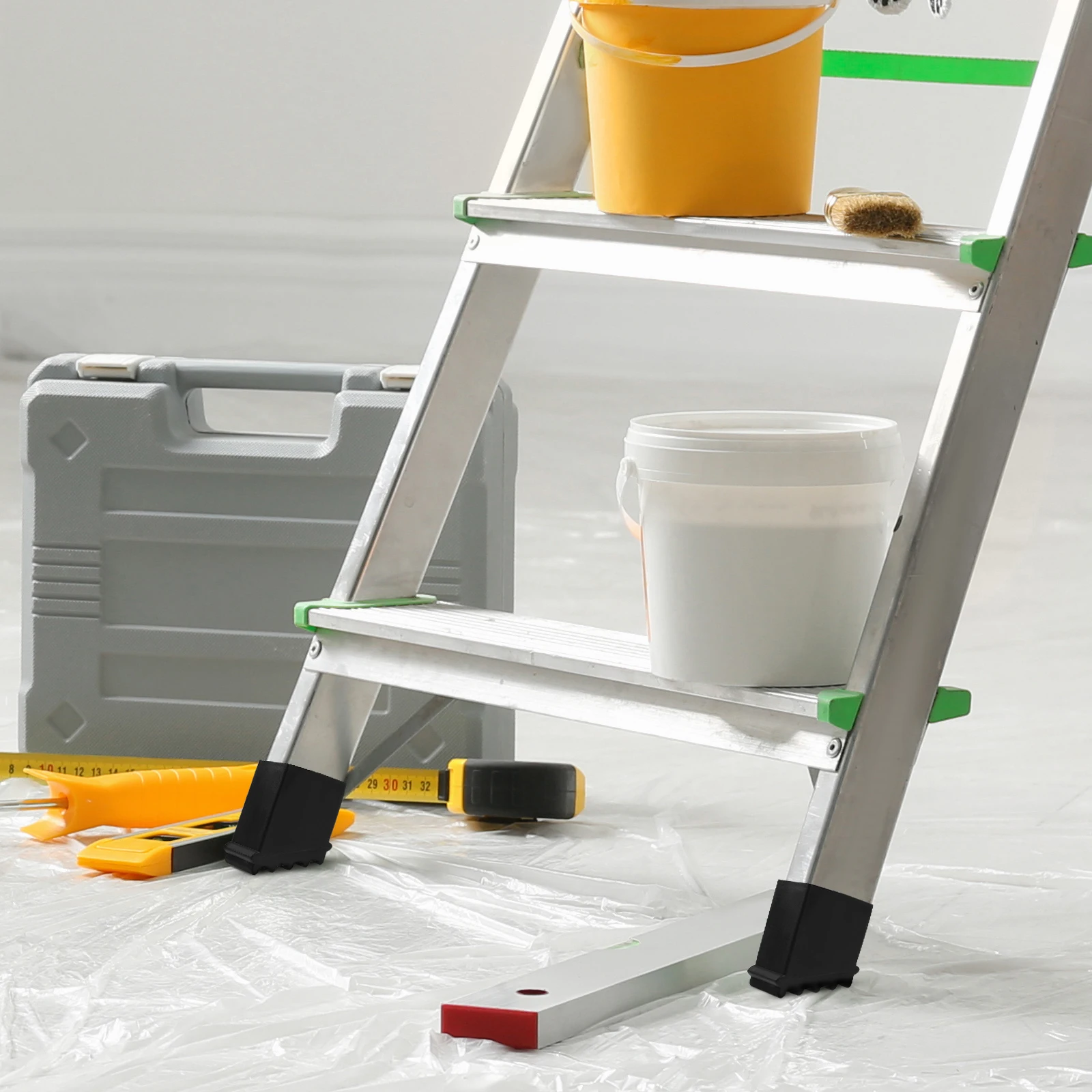 4 Pcs Ladder Feet Covers Rubber Non Slip Thickened Replacement Pads for Step Stool Safety Mats Protectors Bumpers Construction