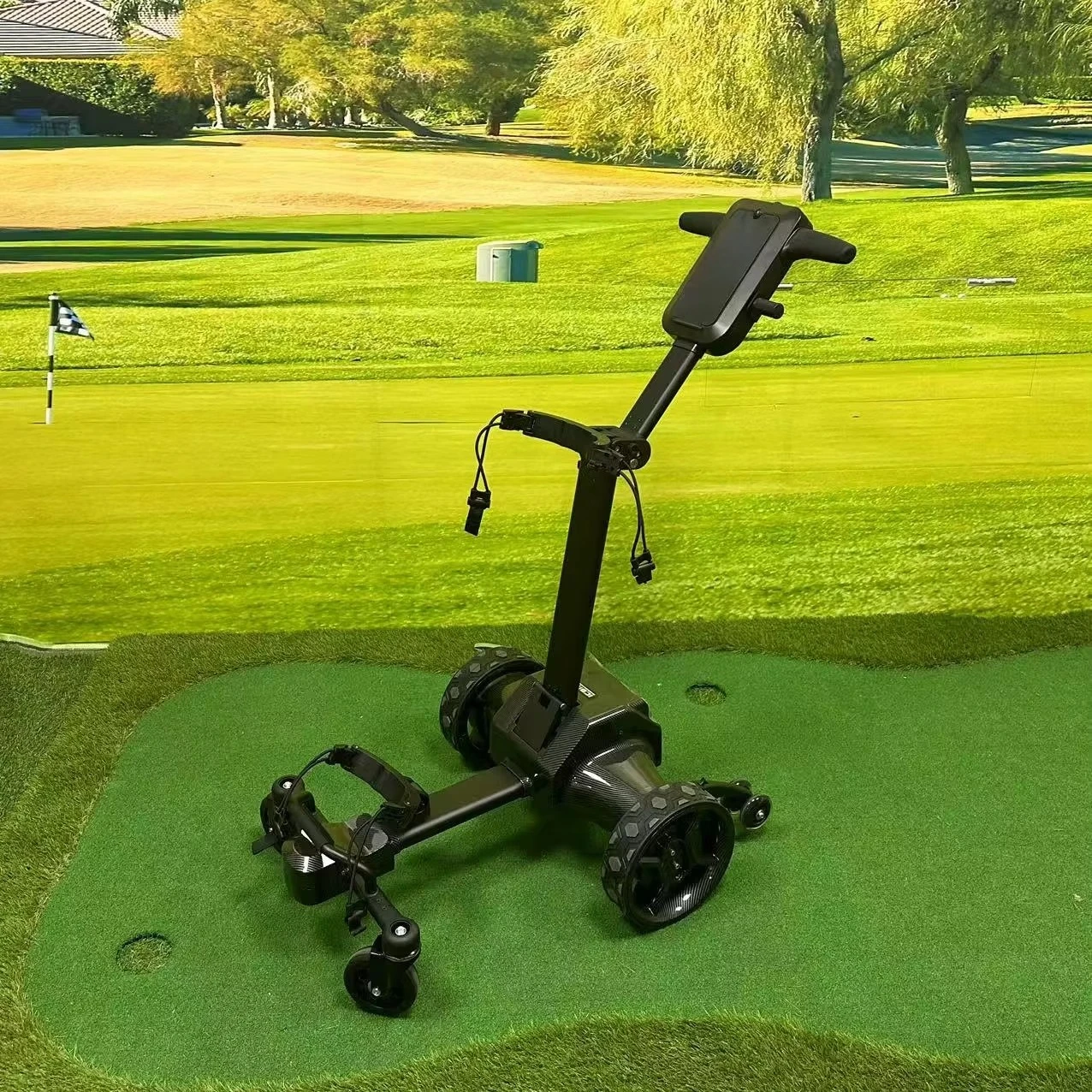 Professional Electric Remote Control Golf Pull Push Carts Automatic Follow Golf Trolley with Drink Holder