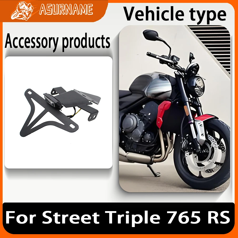 

Motorcylce Accessories For Street Triple 765 RS 765RS License Plate Holder Bracket Tail Tidy Fender Eliminator LED Light Fit