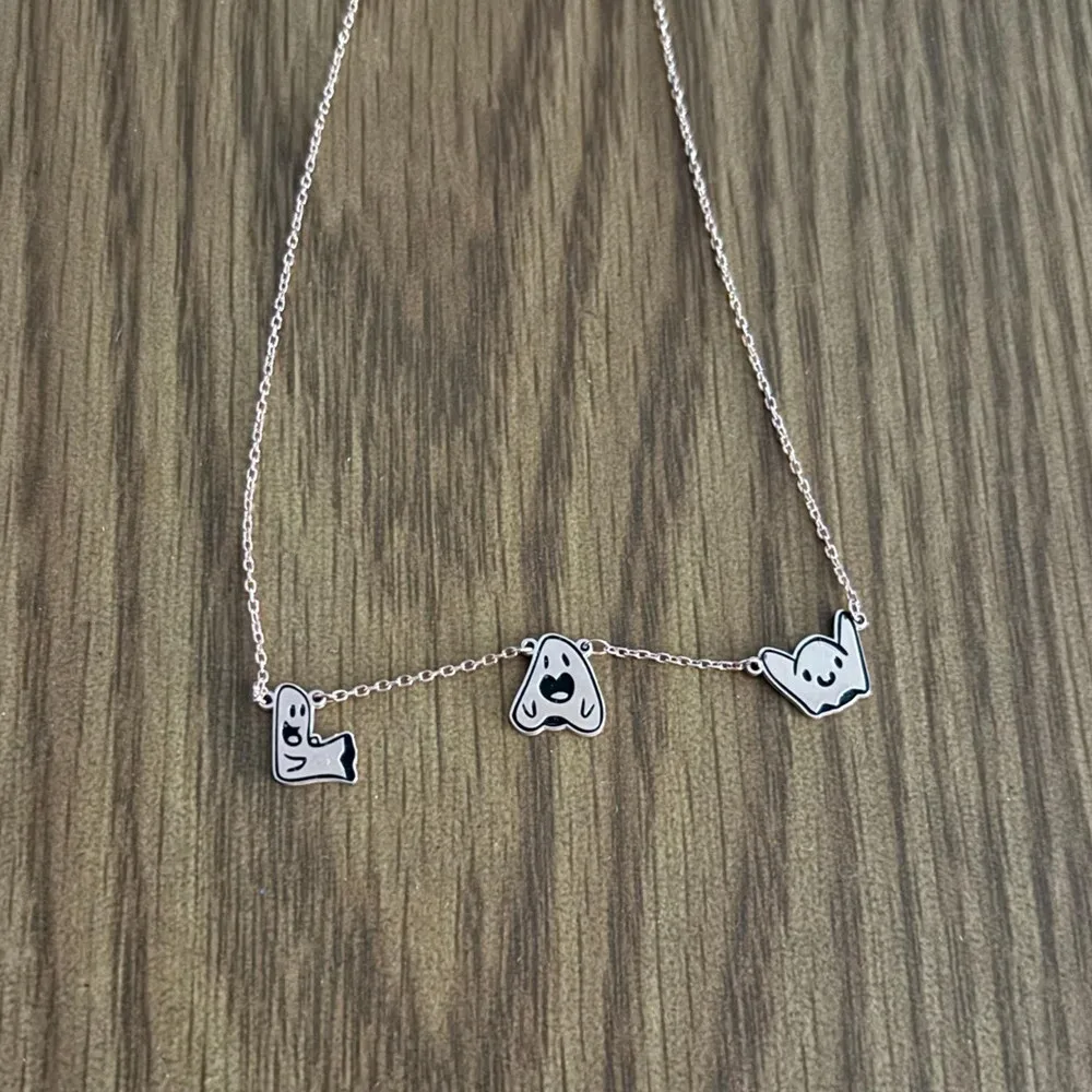 

Customized Halloween Gift Ghost Letter Necklace Personalised Gothic Initial Ghost Necklaces for Women Men Hip Hop Jewelry Choker