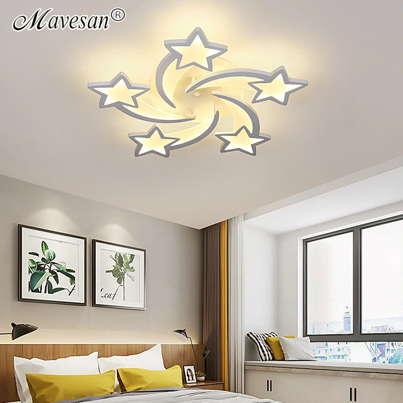 

Modern Acrylic LED Chandeliers Stars Ceiling Light Home Art Decorative Indoor Lighting Fixture for Bedroom Study Dining Room