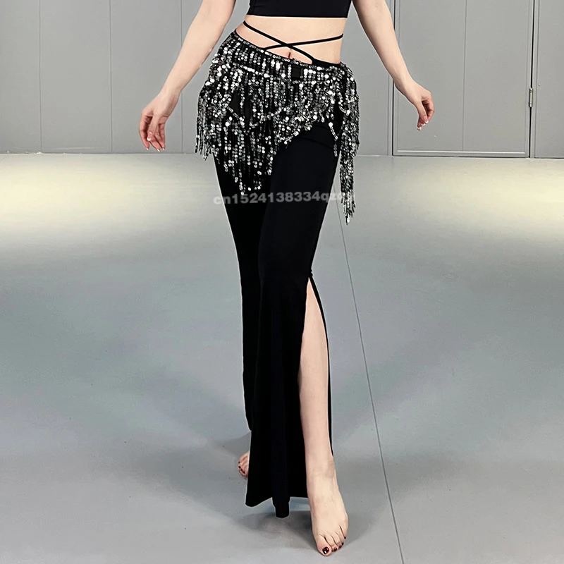 Belly Dance Tassel Waist Chain Bohemian Hip Scarf Skirt New Sequin Belt Dance Performance Sexy Triangular Waist Scarf Wholesale