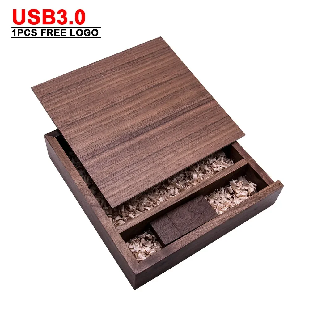 New Creativity Wooden Photo Album Box USB 3.0 Flash Pendrive Engraved Logo Wedding Memory Photography Studio free custom logo