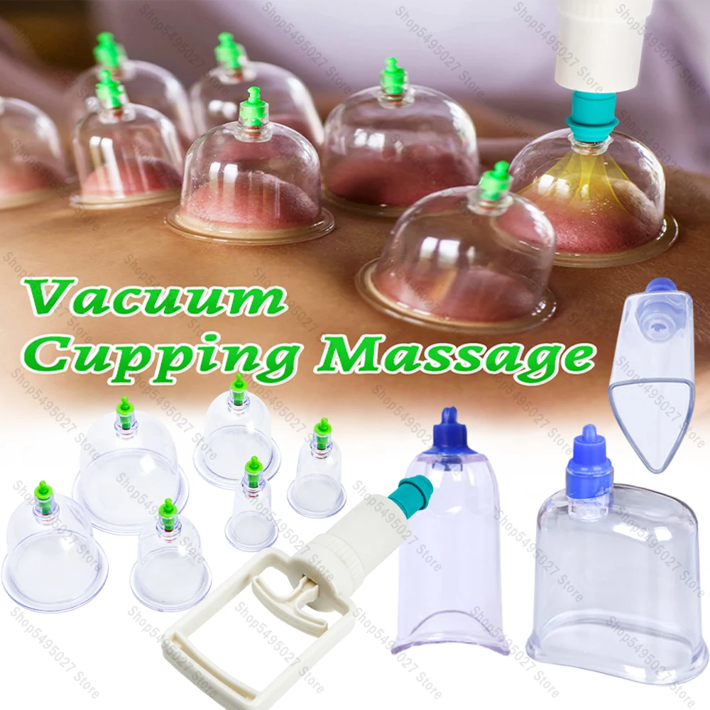 Vacuum Cupping Set Chinese Acupoint Cupping Treatment Set Portable Suction Cup Cupping Set Body Cellulite Cupping Massage Set