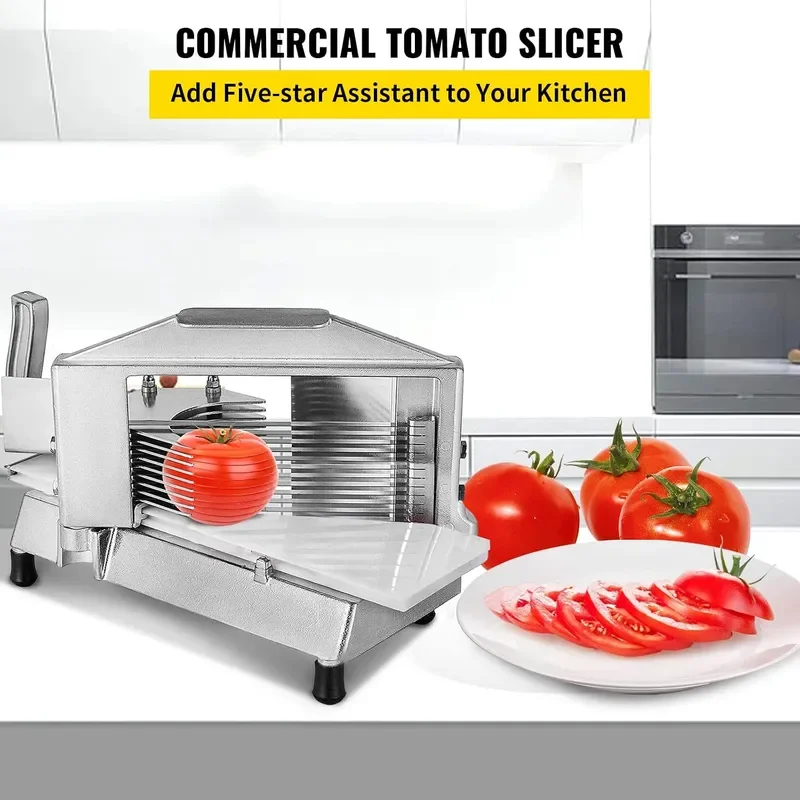 Commercial Tomato Slicer 1/4 Heavy Duty Cutter with Built-in Cutting Board for Restaurant or Home Use