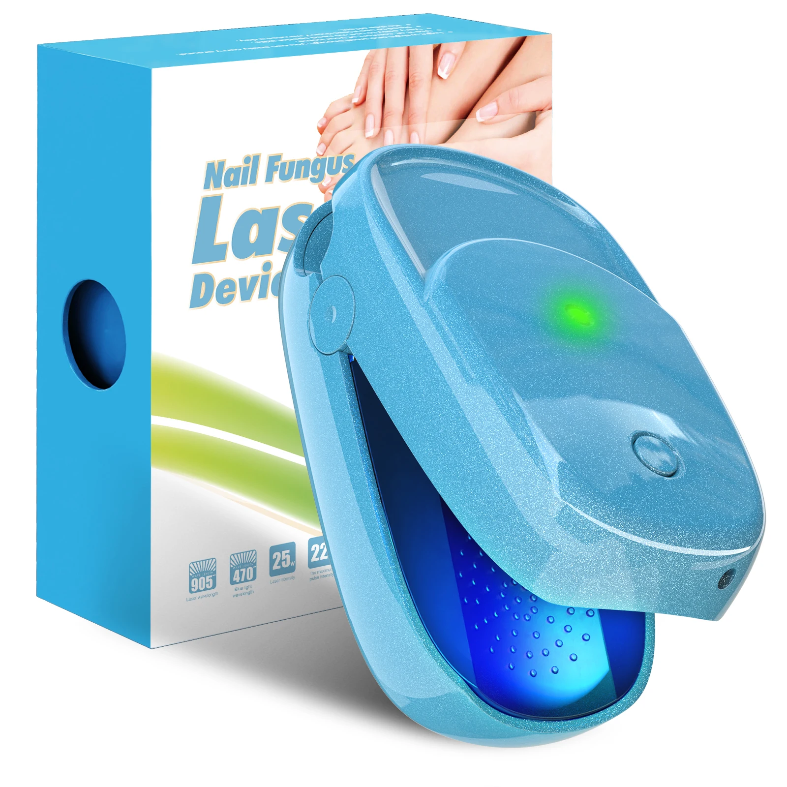 

Лазерный аппарат для лечения грибка ногтей USB-C, 470 нм синий свет, сверхмощный лазер 905 нм для онихомикоза и ухода за ногами