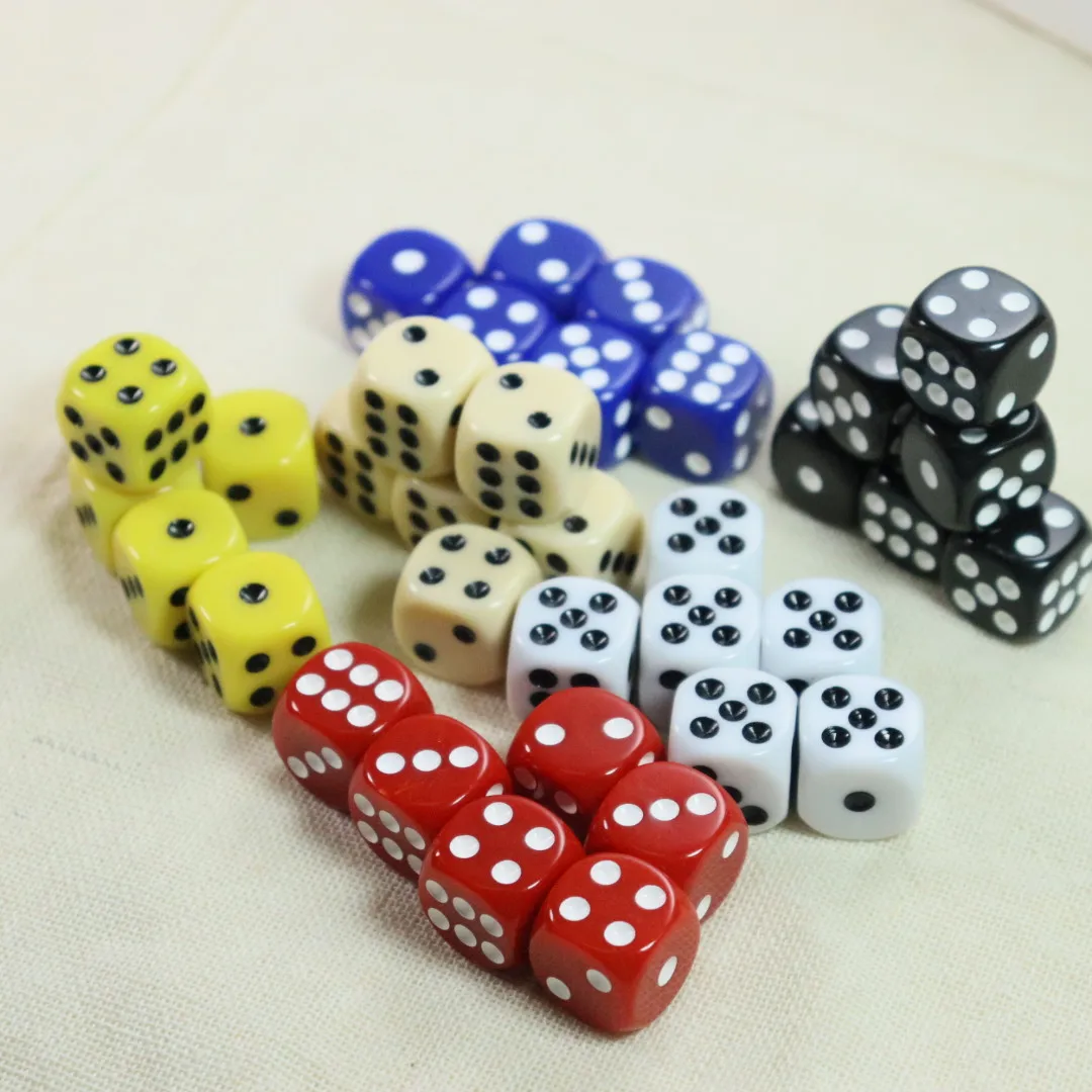 6-Piece D6 Acrylic Dice Set, Entertainment Bar Ktv Dice, Speedboat Dice, Board Game Dice, Suitable for Various Holiday Games