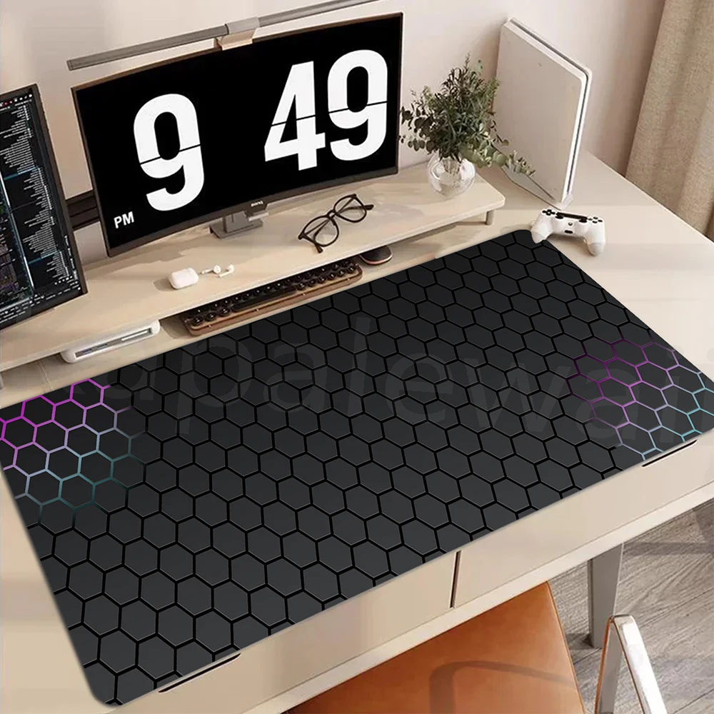 

Geometric Office Accessories for Desk Mat Extended Pad Keyboard Gaming Pc Support Laptop Mouse Mats Cabinet Games Mousepad 80x30