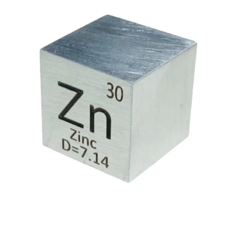 

25.4mm Zinc Cube Zn Blocks for Element Collection Hobbies Desktop Decoration