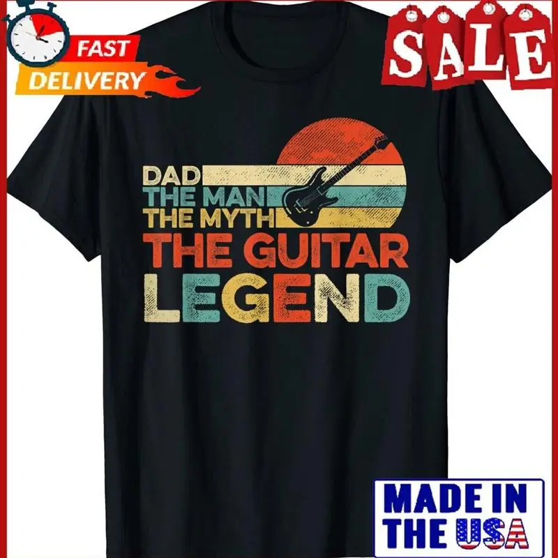 

Мужская винтажная футболка «День отца» для папы, игроков на гитаре, музыкальная гитара, S 5XL
