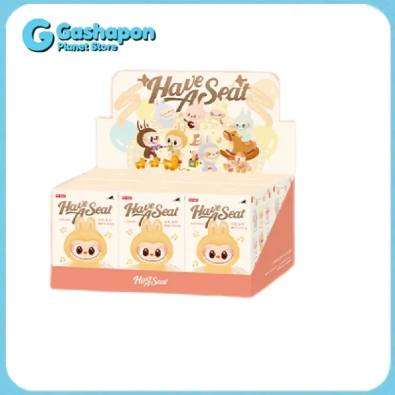 

POPMART Labubu сидящий макарон винил серии 2,0, кулон, кукла, брелок, коллекция, модная слепая коробка, модель игрушки для декора комнаты, подарки