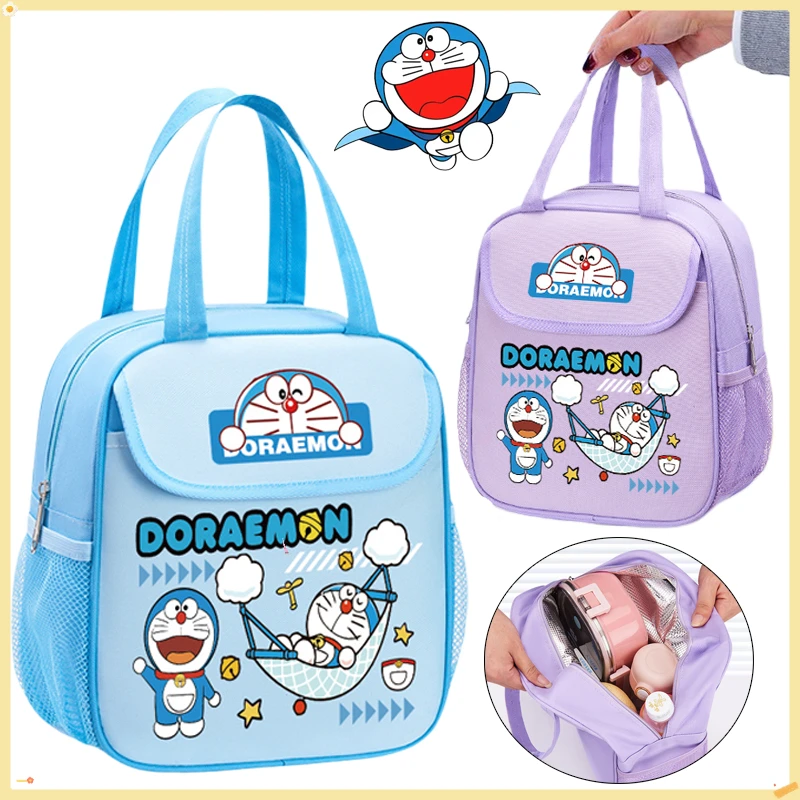 

Сумка для обеда Doraemon, портативная сумка для обеда с героями мультфильмов, изоляционная алюминиевая фольга, бенто, школьный ланч-бокс для пикника, сумка для хранения еды