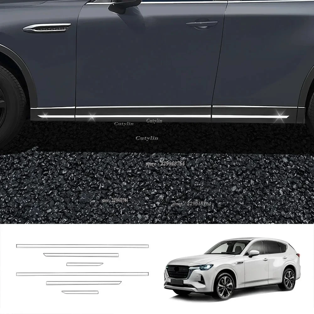 

For Mazda CX60 CX 60 2022 2023 2024 Steel Side Door Body Strips Cover trim stickers Molding Protector car Accessories