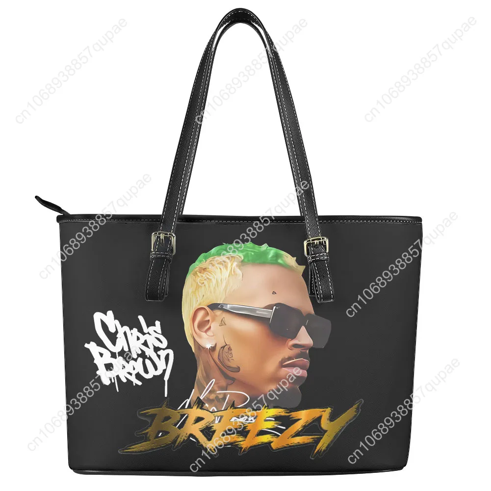 

Chris Brown Hip hop Rap Rock Singer Custom Handbag Womens Mens Tote Bag Shoulder Bag Business Leather Purse Travel Bag Gift