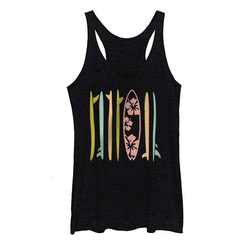 

Funky Surfboards Tank Top Gothic Surf Style Retro Tank Top Vacation Summer Fashion Clothing Pink Top