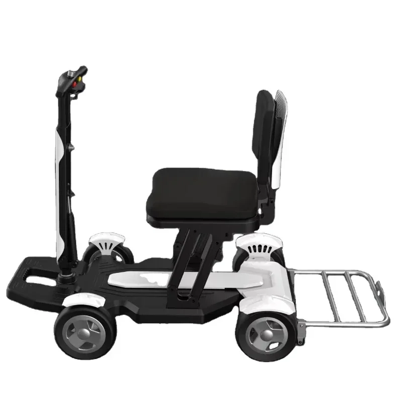 

backrest 4 wheel mobility scooter knee walker electric wheelchair scooter elder with armrest folding footrest