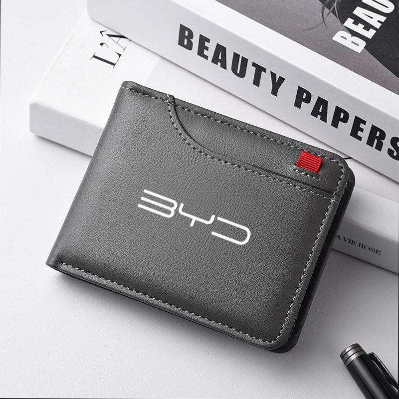 

Car Purse Driver License ID Credit Card Leather Wallet For BYD ATTO 3 Yuan Qin Han TANG Plus DM-i Dolphin Exterior Accessories