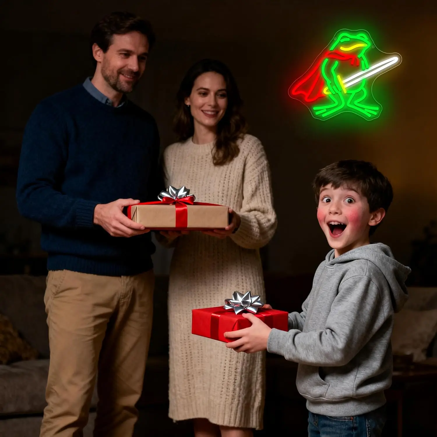 الضفدع النيون عكس الضوء LED لطيف الحيوان ضوء تسجيل جدار ديكور للرجل كهف فنون الدفاع عن النفس غرفة المرآب بار البيرة حفلة عيد الميلاد Bir #6