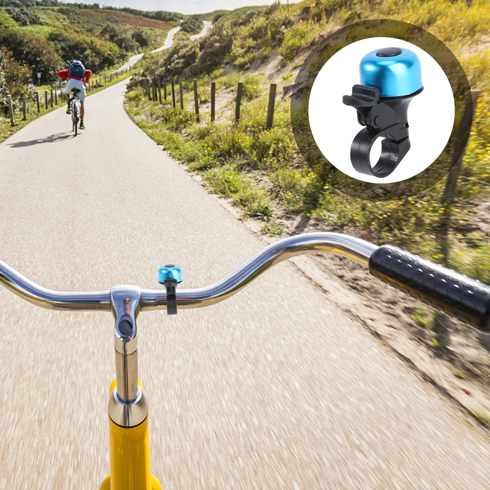 

Silver Mini Alloy Bike Bell Compact Touch Ring Adjustable Handlebar Mount Bicycle Horn Bike Bell Ring