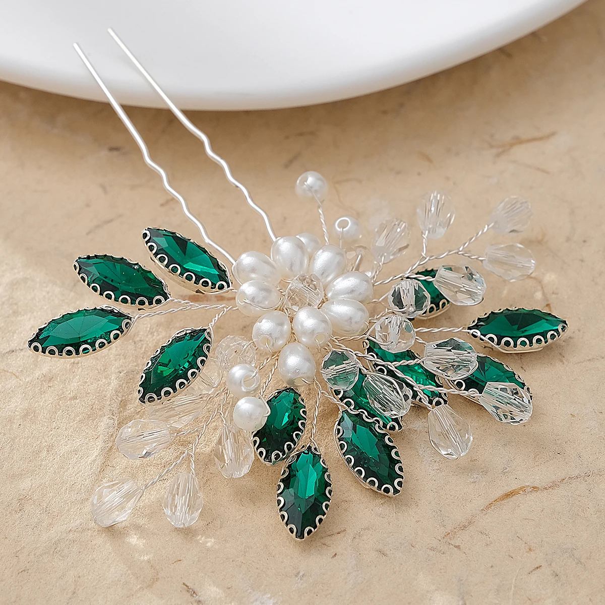 Frauen Blume Haarnadel Stick Hochzeit Braut Kristall Perle Haarnadel U Förmigen Haar Clip Barrettes Haar Zubehör Großhandel – Detail 18