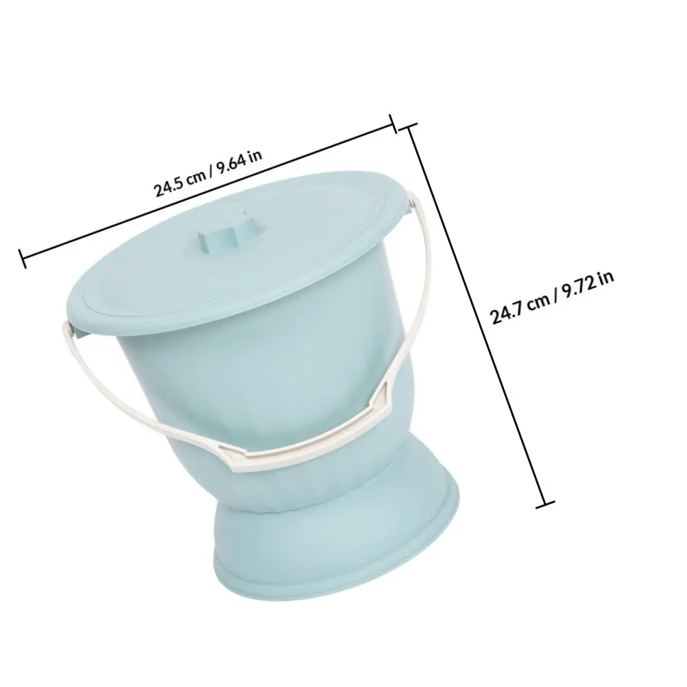 Plastic High Base Urinal Pot Lightweight Spittoon Random Color Sealed Lid Portable Urine Storage Pot Household