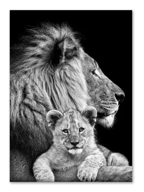 Black and White Wild Animal Lion New Style Educational Puzzle Difficult Challenge Leisure Decompression Jigsaw Puzzle