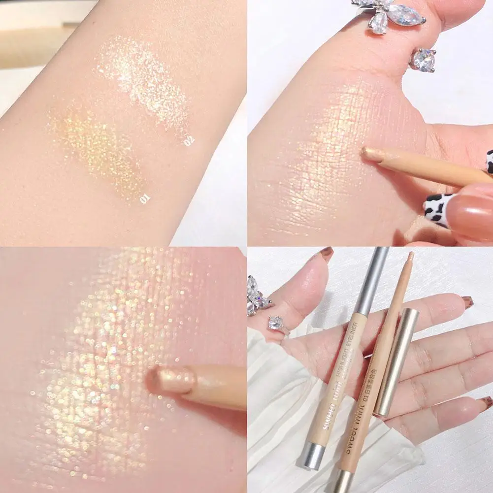 Multi-Channel Eyeshadow Stick - Long-Lasting Creamy Color in Champagne Sunset/Galactic Aurora, Crease-Resistant & Easy Blend
