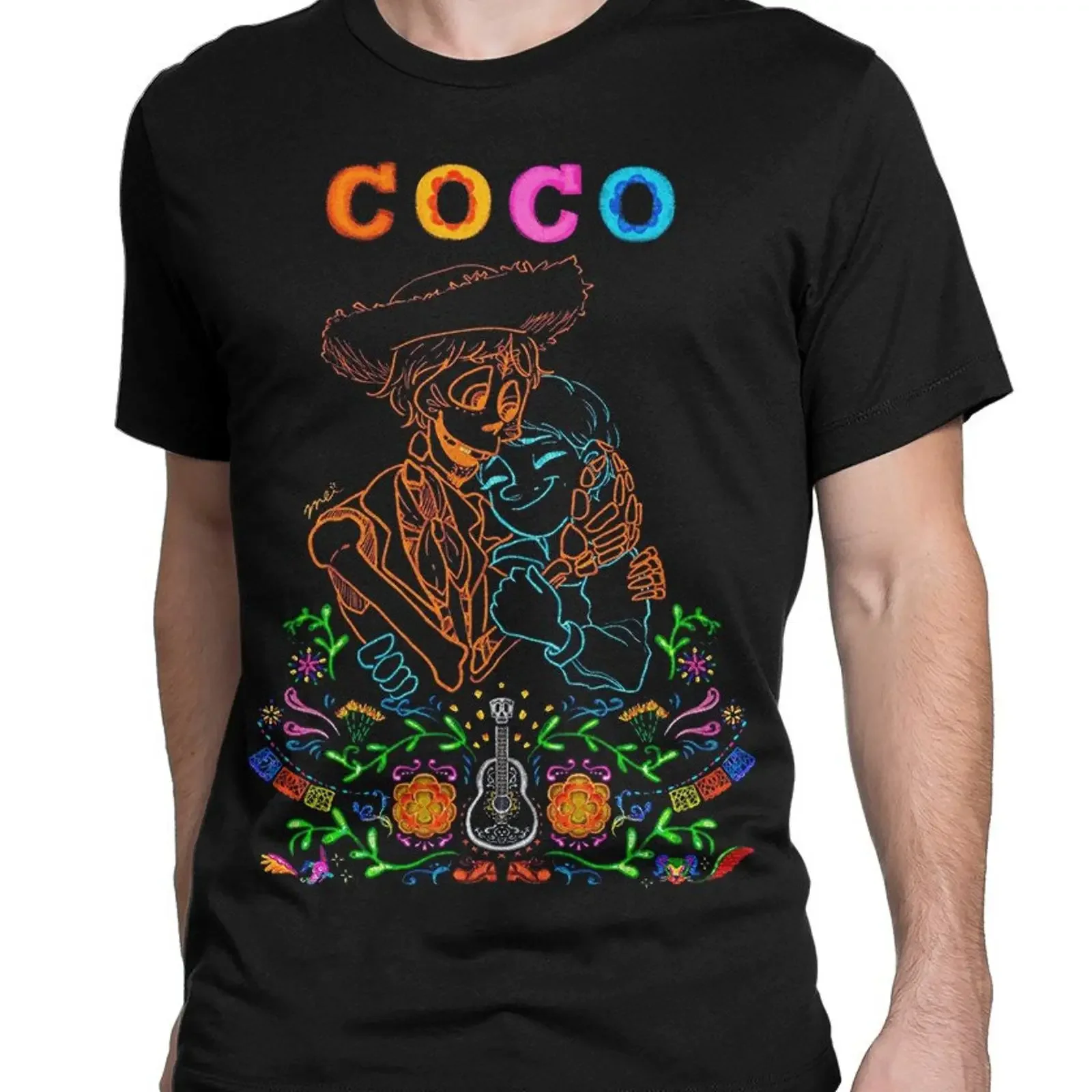 Coco Family Miguel and Hector T Shirt  Sizes bf 305 vintage Washed Comfortable graphic Slightly Stylish Top For Everyday Wear
