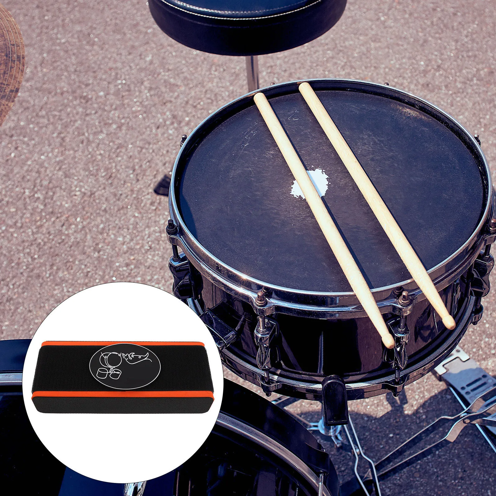 

Orange Kick Block For Drums Non Slip Pad Vibration Damper Portable Bass Drum Stabilizer Drum Accessory