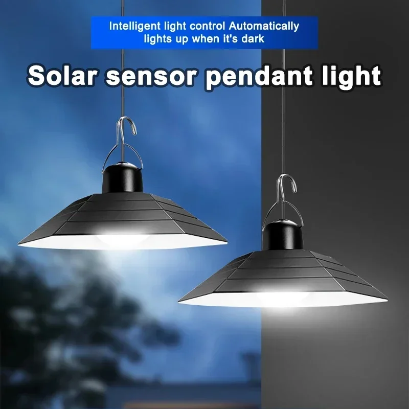 

Solar Pendant Light One Trailer and Two Dual Head Waterproof Lights Solar Courtyard Light Indoor Outdoor Lighting Street Light