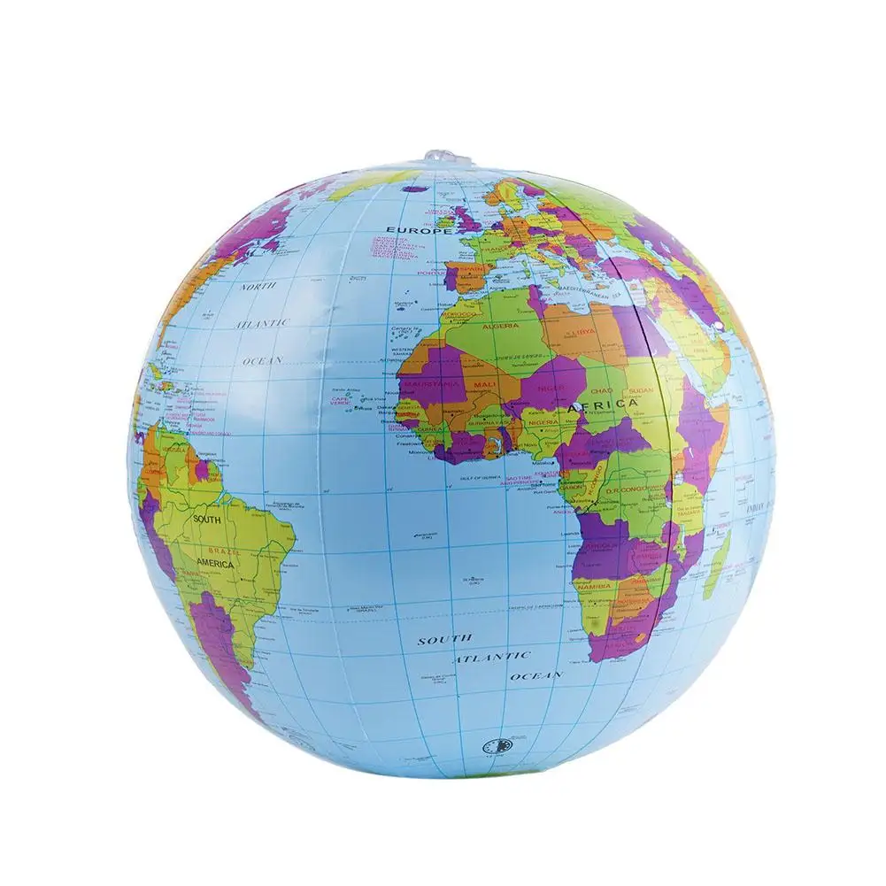 Aufblasbarer Globus, Strandball, Spielzeug, 12/16 Zoll Karte, pädagogischer Geographie-Lehrballon für Kinder und Erwachsene, kreatives Geschenk – Detail 2