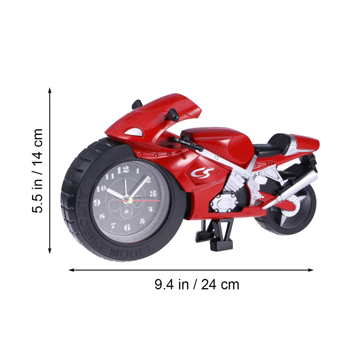 Sveglia per moto rossa dei cartoni animati Regalo creativo per l'arredamento della casa per gli appassionati di motori Movimento al quarzo accurato
