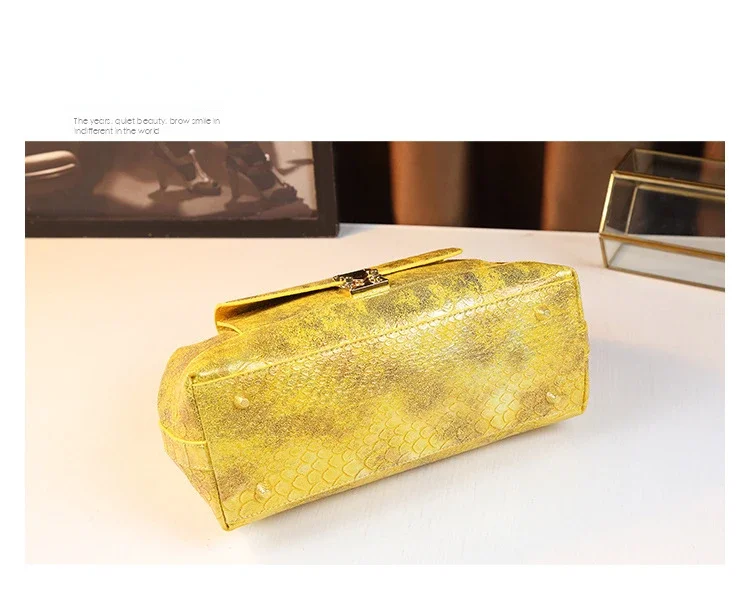 Luxury Brand Serpentine Fashion Bag Yellow Handbag Crossbody Bags for Women Sac A Mains Femme Hot Selling