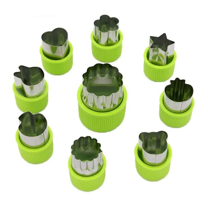9/12Pcs เครื่องตัดผักดอกไม้รูปทรงมินิพายคุกกี้ Cutters ผลไม้เค้กแสตมป์แม่พิมพ์บิสกิตอาหารเด็กเบเกอรี่เครื่องมือ