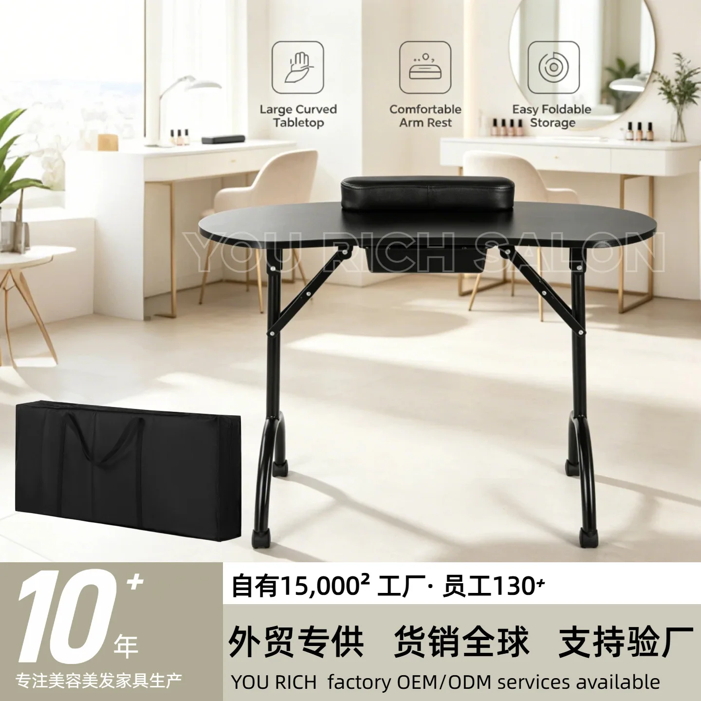 Portable folding  Manicure technician workbench set up stall