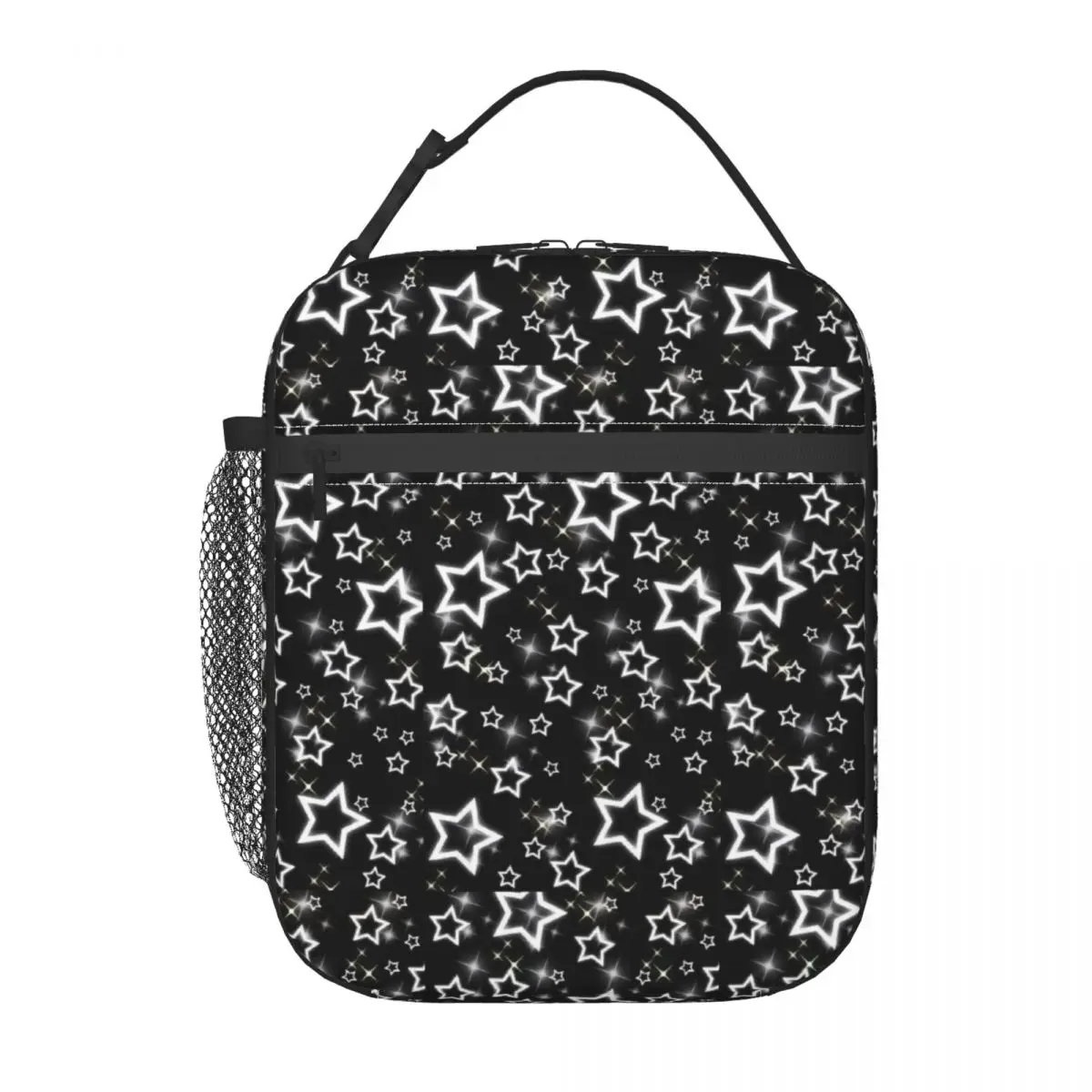 Custom Y2K Stars Pattern Insulated Lunch Bags for Work School Resuable Cooler Thermal Bento Box Women Children