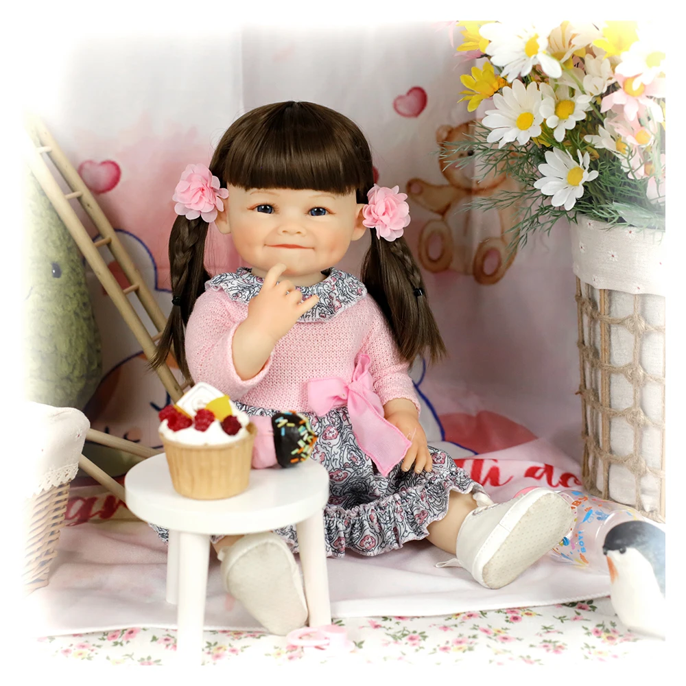 Muñecas Reborn de 55CM para niños pequeños, juguetes suaves de cara dulce para niñas, bebés de silicona para regalos de cumpleaños y Navidad, muñeca de alta calidad
