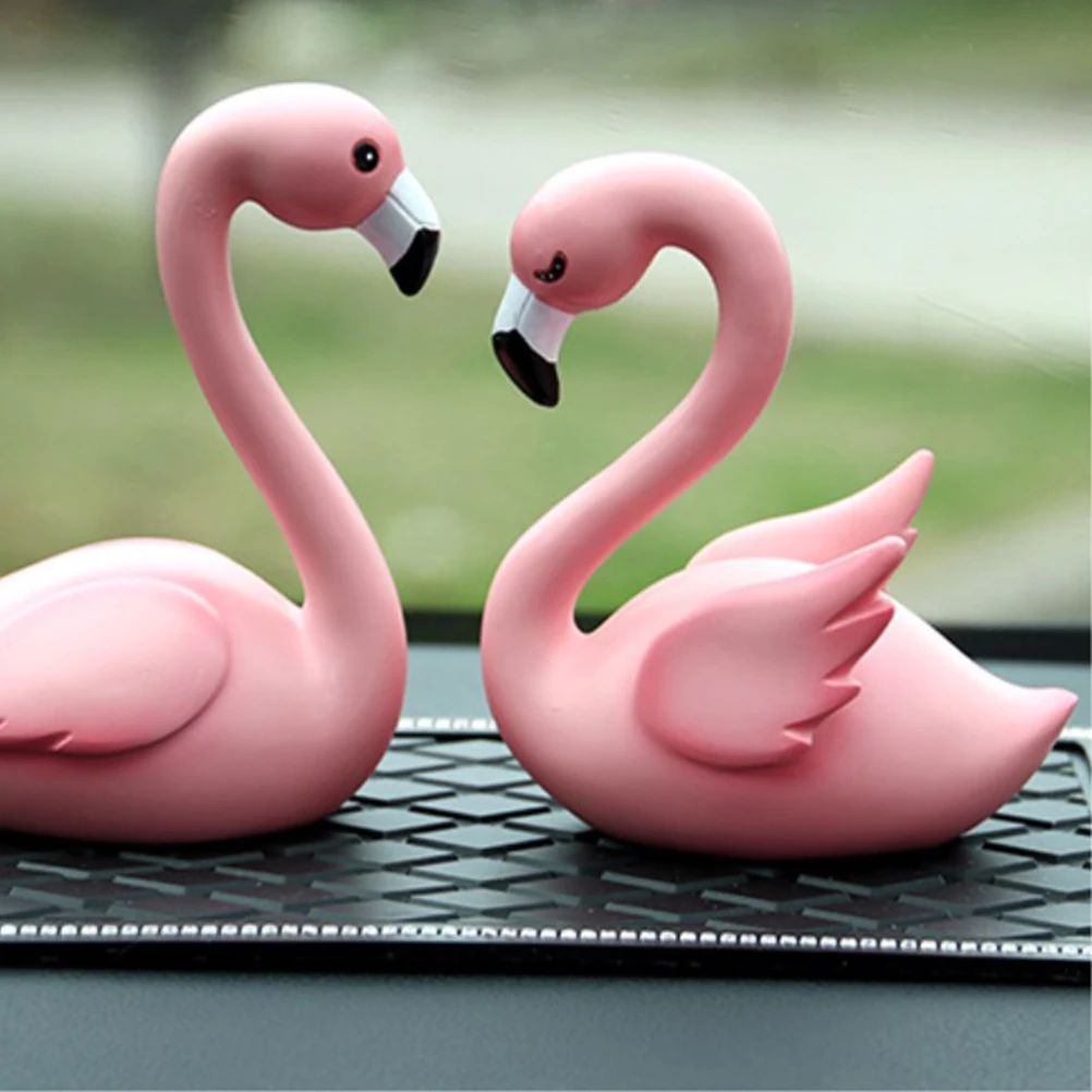 

Creative nament Lovely Flamingo Decorations Non Toxic Resin Small Fresh Table Car Office Bedroom Great Gift Statue Car Interior