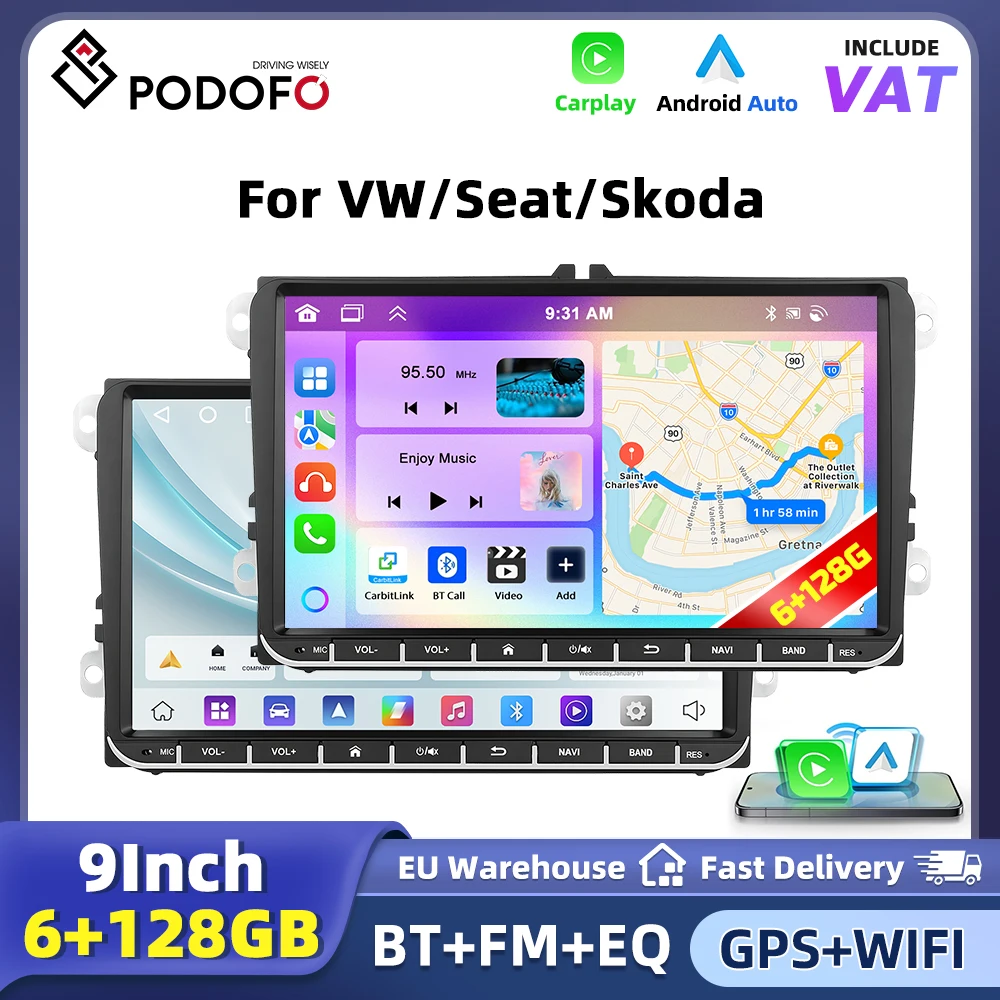 Avtoradio Android za Volkswagen z brezžičnim CarPlay