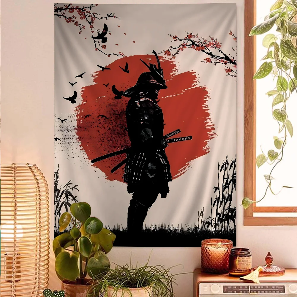 

Japan Retro Samurai Printed Large Wall Tapestry Wall Hanging Decoration Household Decor Blanket