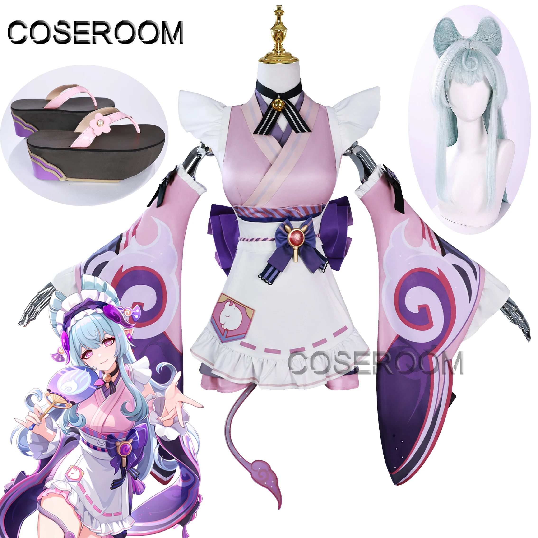 

Game GenshinImpact Yumemizuki Mizuki Cosplay Costume Full Set Uniform Outfis Yumemizuki Mizuki Cosplay Costume Wigs Choes