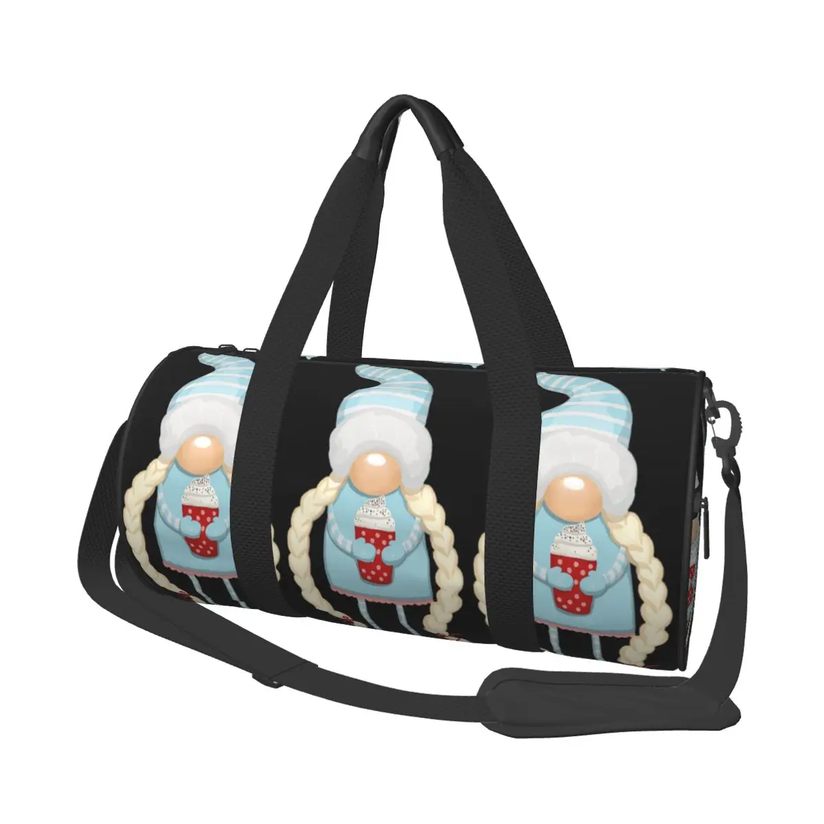 

Christmas Gnome With Coffee Large Duffle Gym Bag Multi-Functional Duffle Travel Bags Handbags Fitness bag