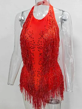 2024 אבני חן נוצצים בגד גוף בגדי לילה בגדי נשים