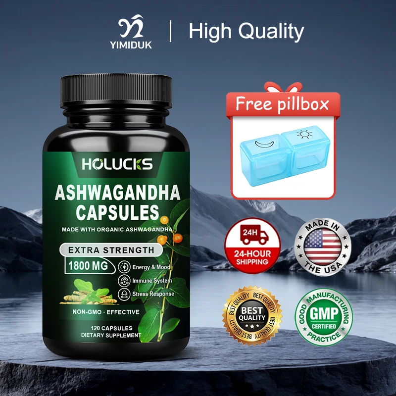 

Pure Ashwagandha 1800mg Capsules, Support Thyroid Balance, Energy & Mental Clarity, Thyroid Balance, Energy & Mental Clarity