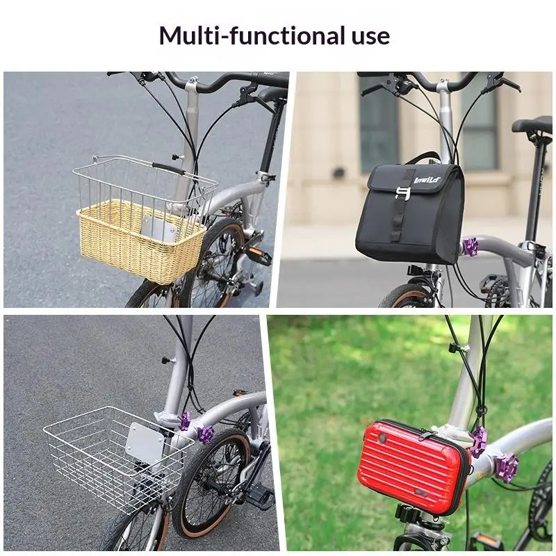 New Folding Bicycle Pig Nose Adapter Bike Front Bag Rack Adapter Front Luggage Carrier Mount Base AdapterAcc